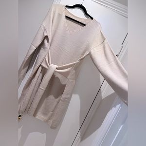 Large MIDI Sweater Dress with tie in front never worn!